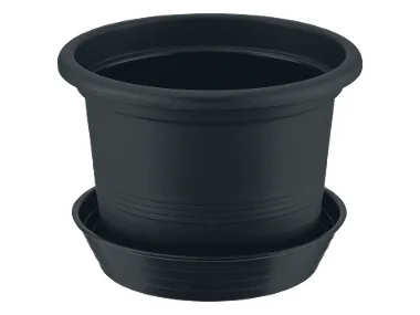 Vaso per piante con sottovaso, 15 cm